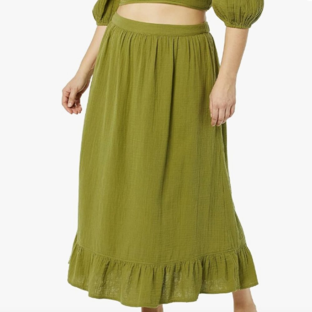 The Drop Women's Patria Gauze Pull-On Ruffle Hem Maxi Skirt - Picture 4 of 5